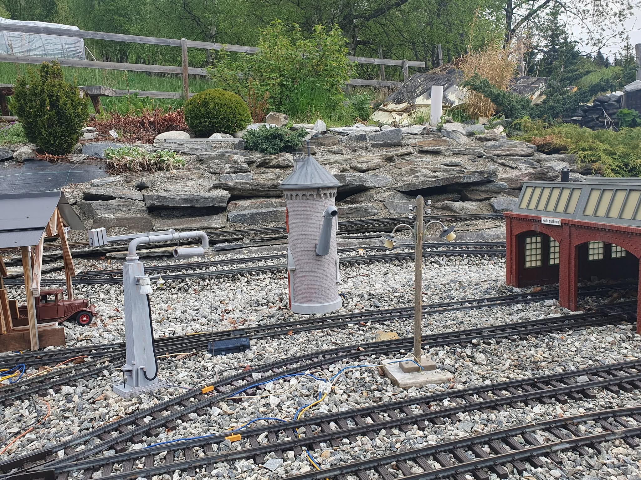 Vanntårn og lokstall i detalj